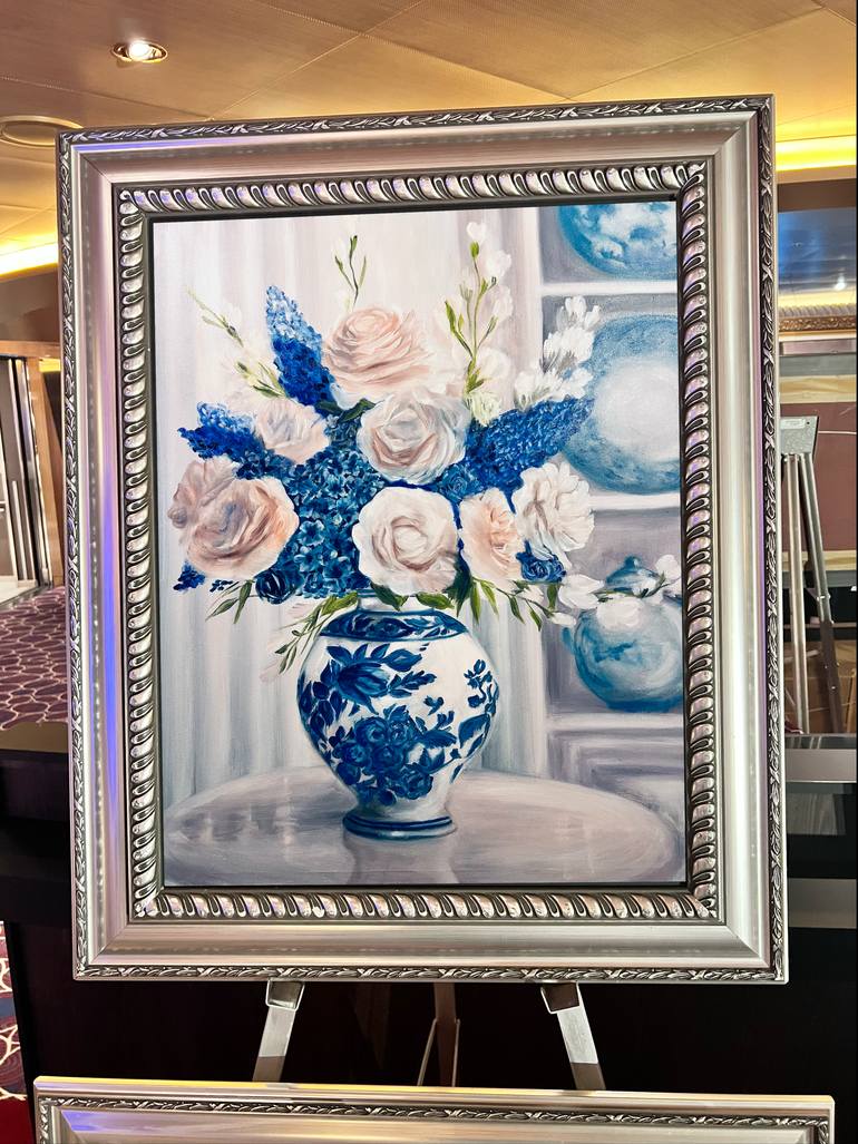 Original Photorealism Floral Painting by Victoria Hannes-Fedko