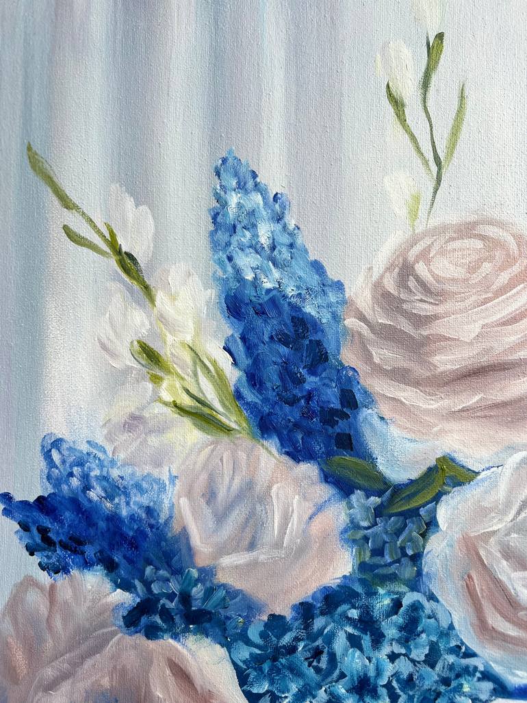 Original Photorealism Floral Painting by Victoria Hannes-Fedko