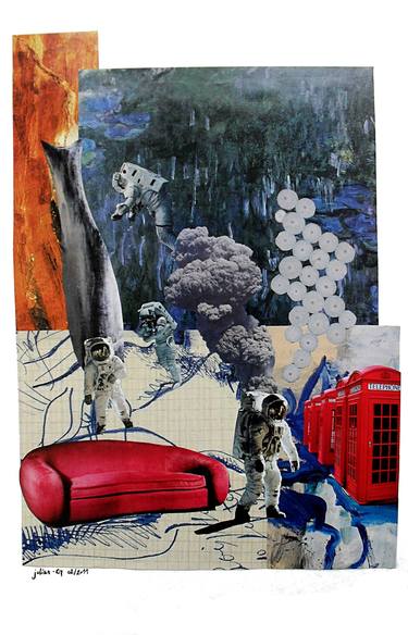 Original Pop Art Outer Space Collage by Julien Guibreteau
