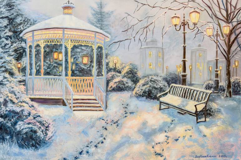 Original Architecture Painting by Svetlana Kramar | Realism Art on Canvas | Between Frost and Flame