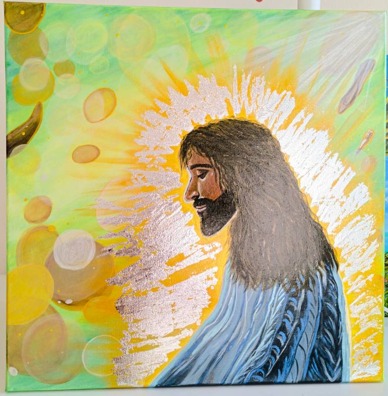 Original Religion Painting by Tutuianu Anisoara | Abstract Art on Canvas | Jesus is the savior Acrylic Christmas Gift