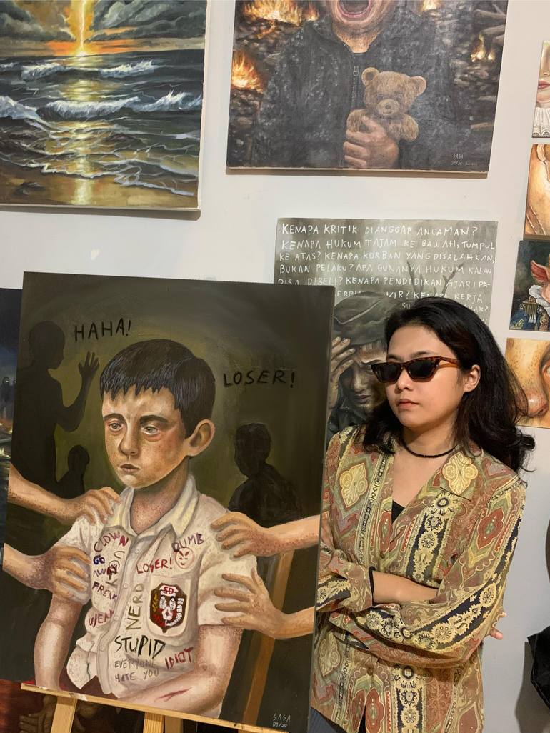 Original Figurative Children Painting by Annisa Anastasya