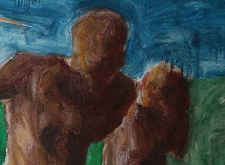 Original Expressionism Religion Painting by Mathieu Flammarion