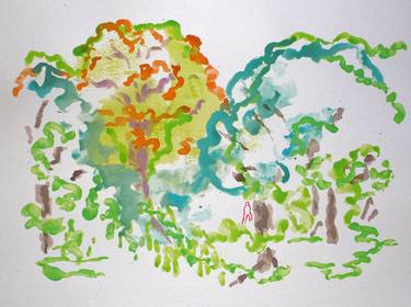 Original Expressionism Nature Painting by Mathieu Flammarion
