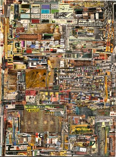 Original Cubism Abstract Collage by Alan Lew