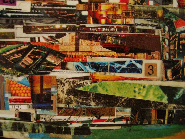 Original Abstract Expressionism Science/Technology Collage by Alan Lew