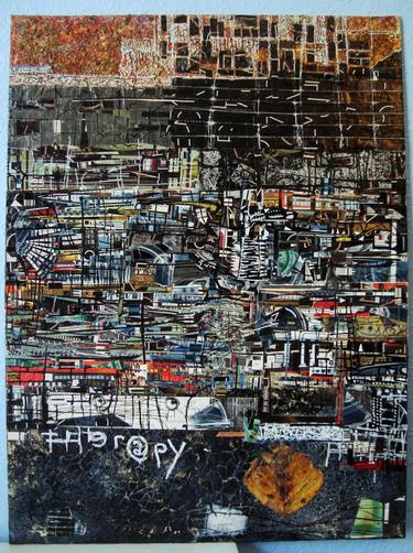 Original Abstract Expressionism Love Collage by Alan Lew