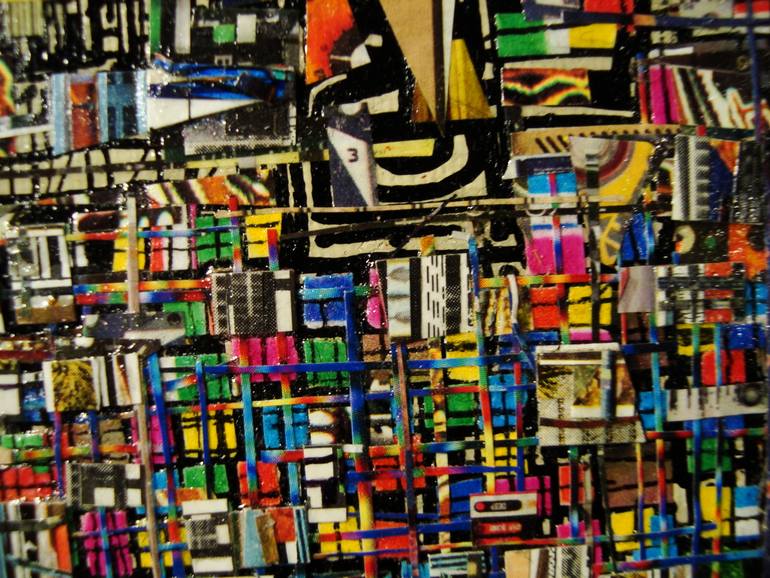 Original Abstract Science/Technology Collage by Alan Lew