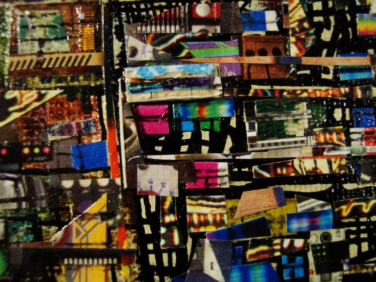 Original Abstract Science/Technology Collage by Alan Lew