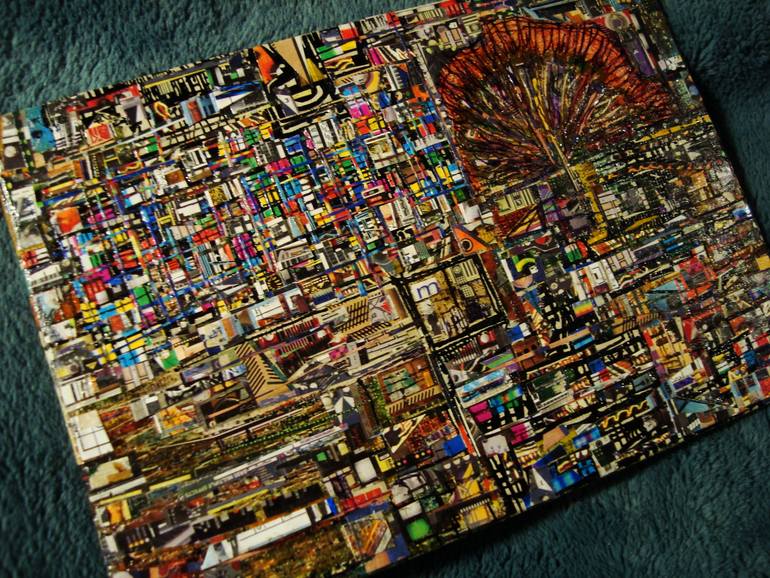 Original Abstract Science/Technology Collage by Alan Lew