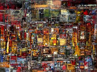 Original Abstract Science/Technology Collage by Alan Lew