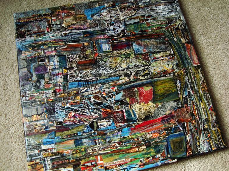 Original Fine Art Abstract Collage by Alan Lew