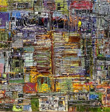 Original Abstract Science/Technology Collage by Alan Lew