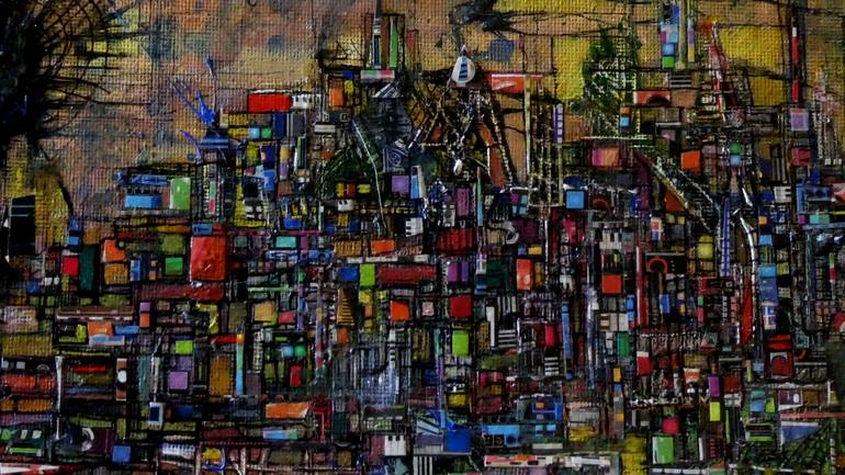 Original Abstract Expressionism Architecture Collage by Alan Lew