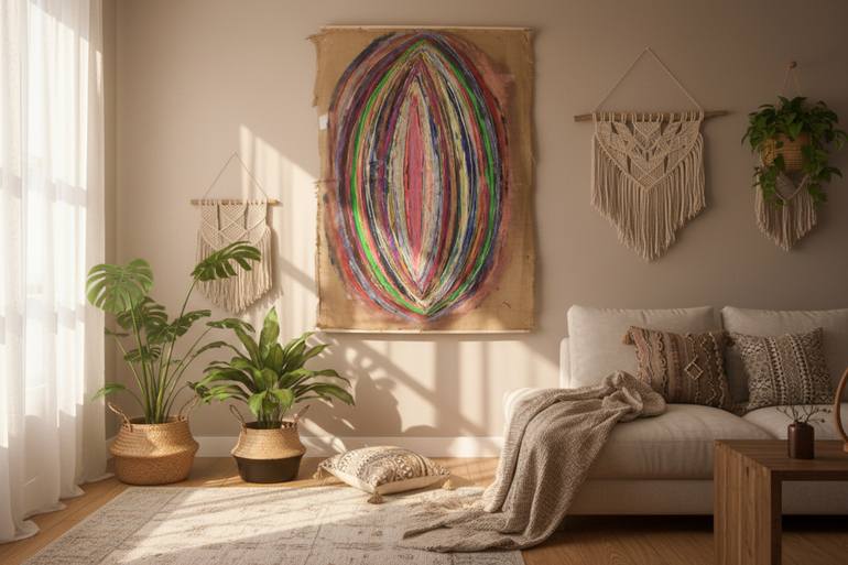 Original Abstract Expressionism Abstract Painting by Hassine Fenn