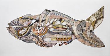 Original Abstract Fish Paintings by Irina Nesteruk