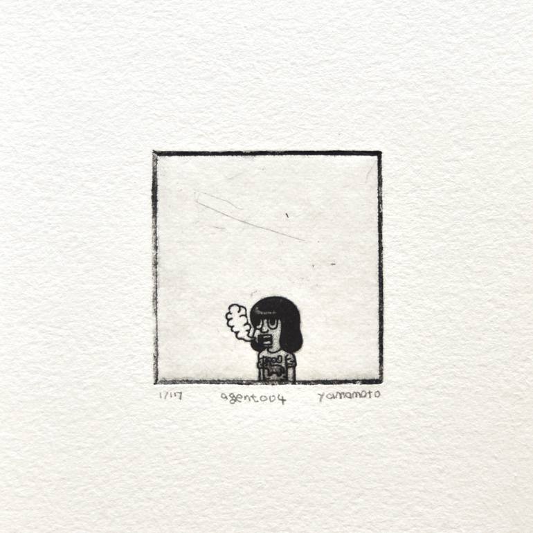 Original Pop Art Women Printmaking by Takashi Yamamoto