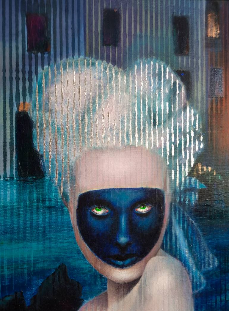 Original Conceptual Nude Painting by Arta Ozola-Jaunaraja