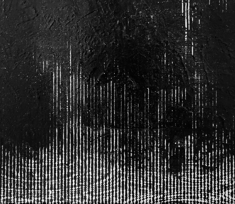 Original Black & White Abstract Painting by Arta Ozola-Jaunaraja