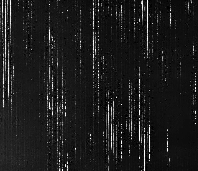 Original Black & White Abstract Painting by Arta Ozola-Jaunaraja