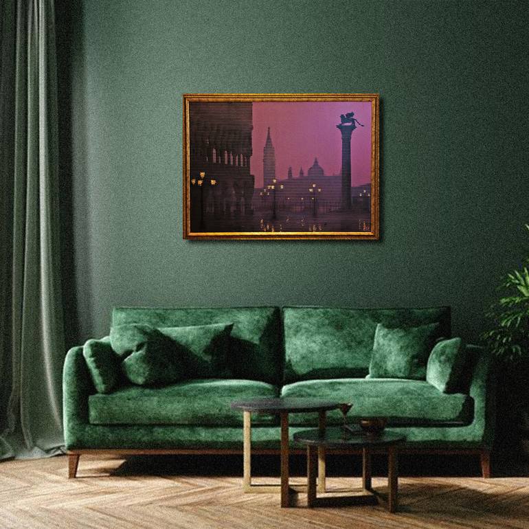 Original Contemporary Cities Painting by Arta Ozola-Jaunaraja