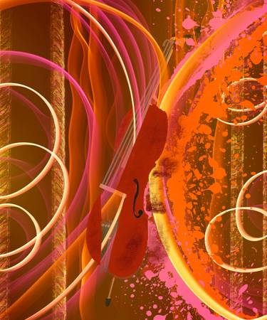Original Abstract Expressionism Music Digital by Salima Deruelle