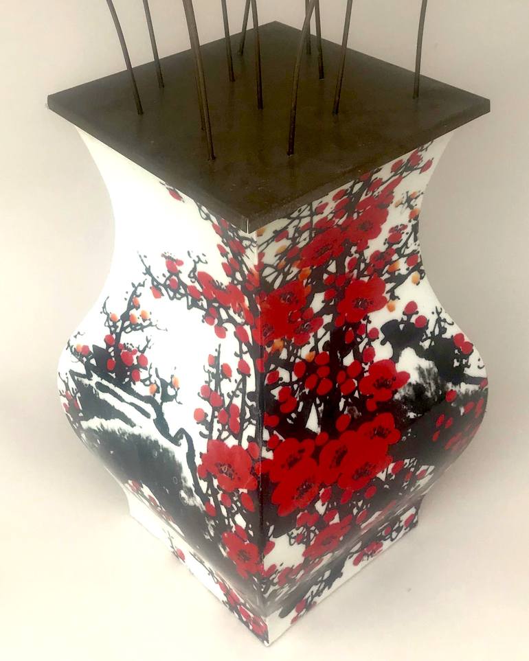 Original Abstract Floral Sculpture by Joe Pinkelman