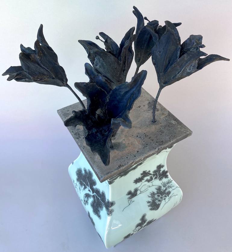 Original Abstract Floral Sculpture by Joe Pinkelman