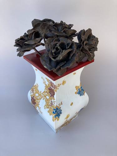 Original Abstract Floral Sculpture by Joe Pinkelman