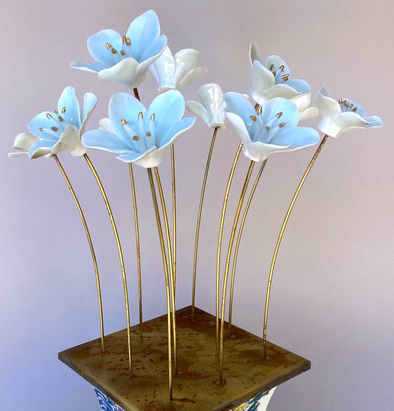 Original Abstract Floral Sculpture by Joe Pinkelman