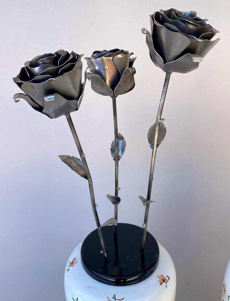 Original Abstract Floral Sculpture by Joe Pinkelman