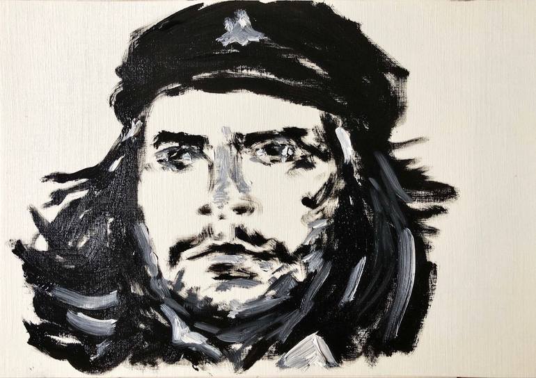 Original Politics Painting by G R | Contemporary Art on Paper | The Parallel Lives of Che Guevara #3