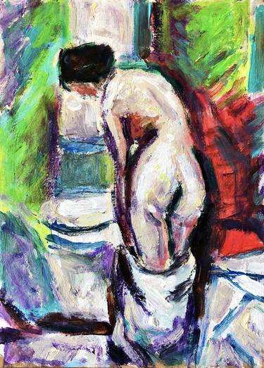 Original Contemporary Nude Painting by G R