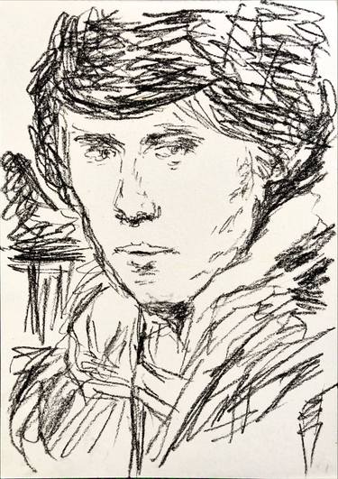 Original Black & White People Drawing by G R