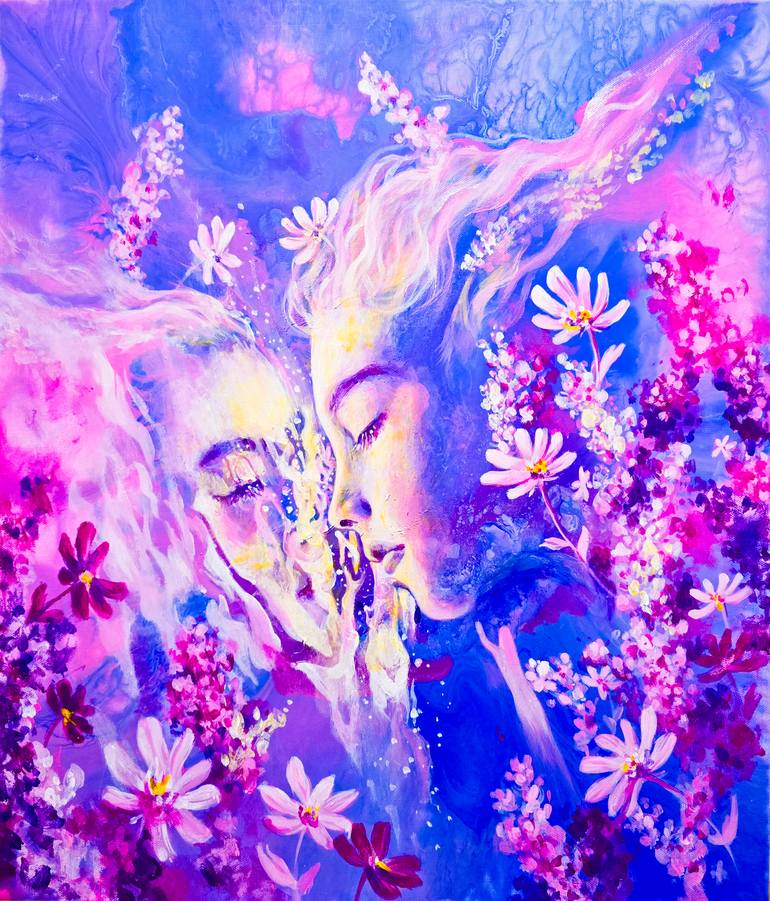 Original Water Painting by Hyevin Namgoong | Abstract Art on Canvas | Lost in Lavender