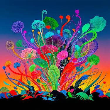 Original Art Deco Floral Digital by Jawek Kwakman