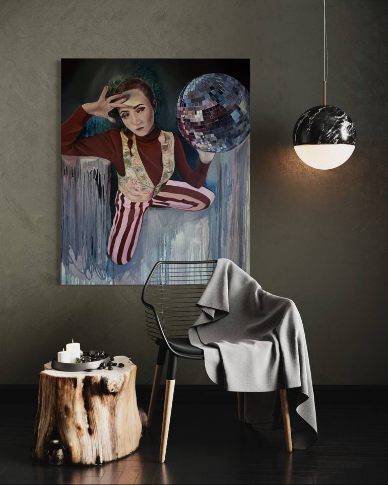 Original Abstract People Painting by Amanda Mulquiney