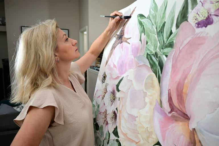 Original Contemporary Floral Painting by Dasha Cheatham