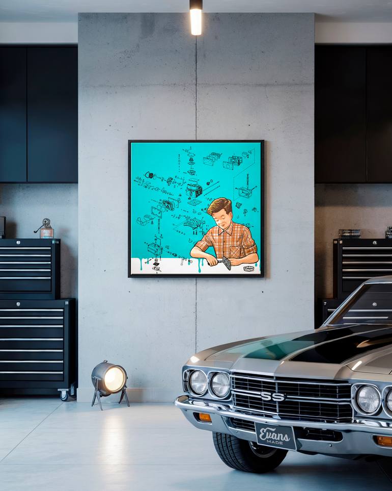 Original Pop Art Car Painting by Robert Evans