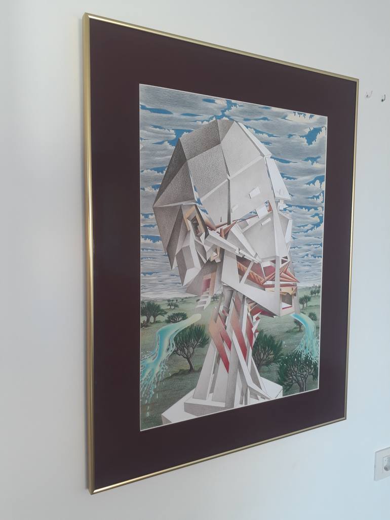 Original Cubism Time Drawing by Ignacio Gianola
