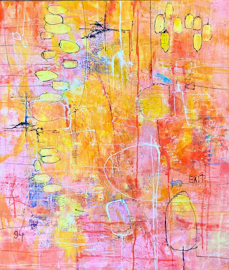 Original Abstract Painting by Leszek Slawek  Abstract Art on Canvas  Closing Time