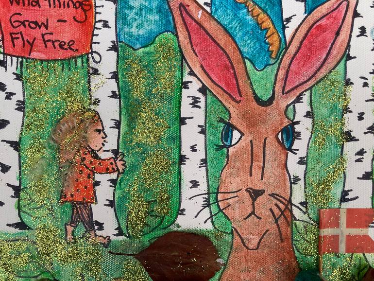 Original Animal Painting by Susi Nightingale | Conceptual Art on Canvas | Where the wild things grow