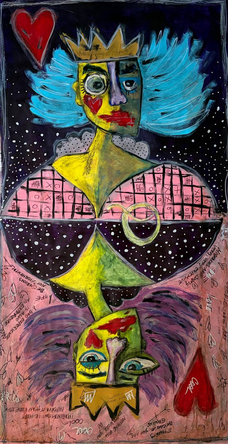 Original People Painting by Agita Janusevska | Abstract Art on Acrylic | Queen of Hearts
