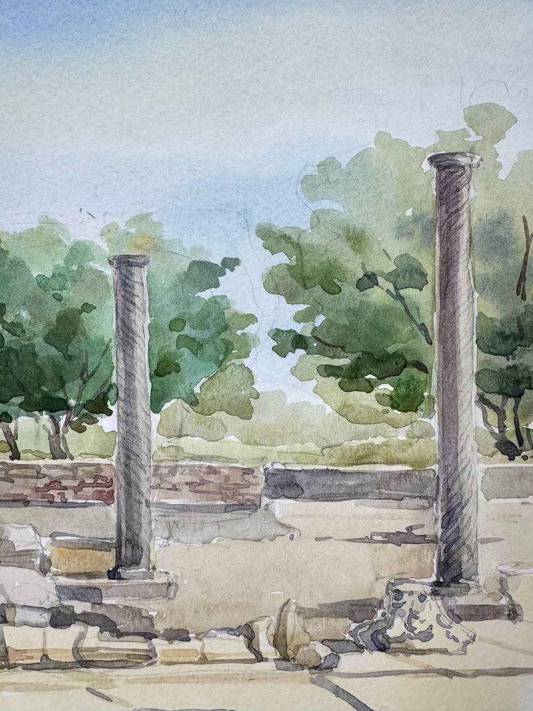 Original Impressionism Landscape Drawing by Ekaterina Ivanova