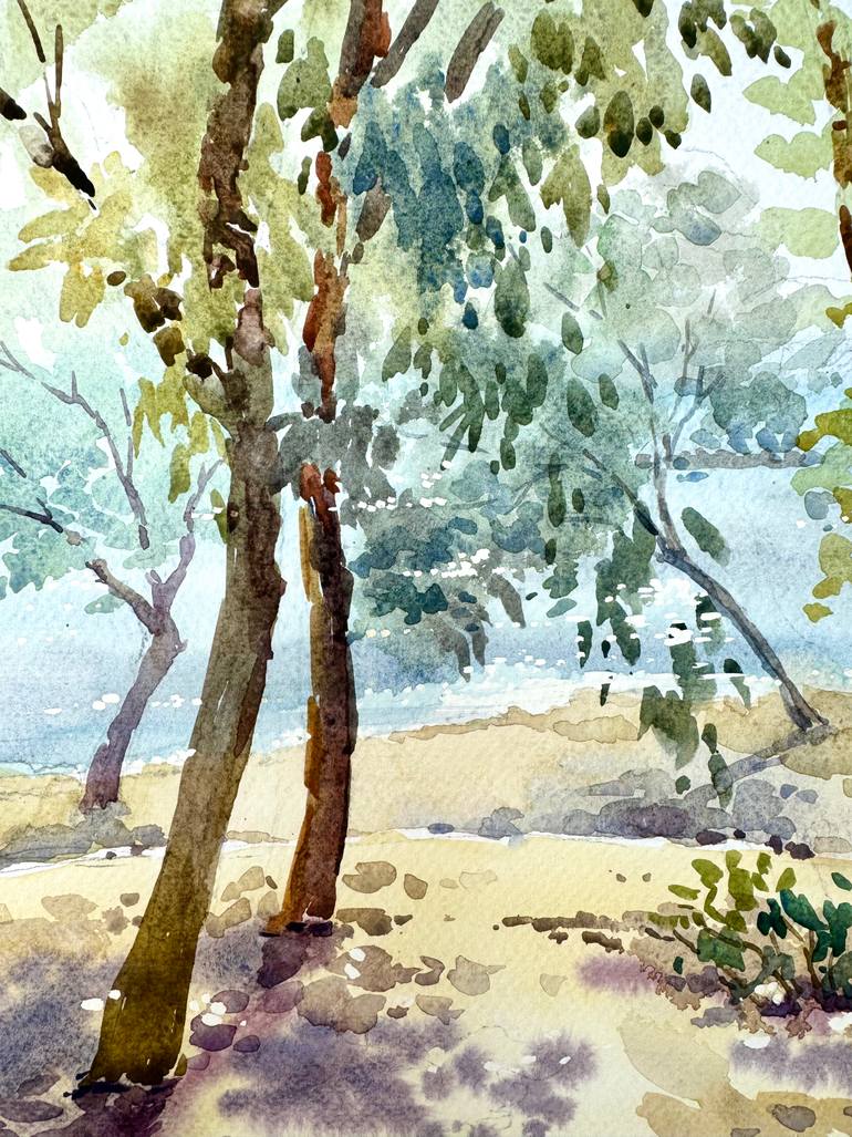 Original Impressionism Landscape Drawing by Ekaterina Ivanova