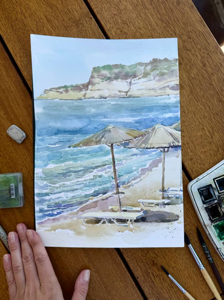 Original Impressionism Landscape Drawing by Ekaterina Ivanova