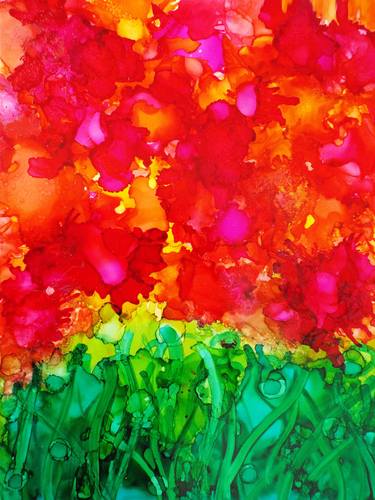 Print of Abstract Floral Paintings by Susi Franco