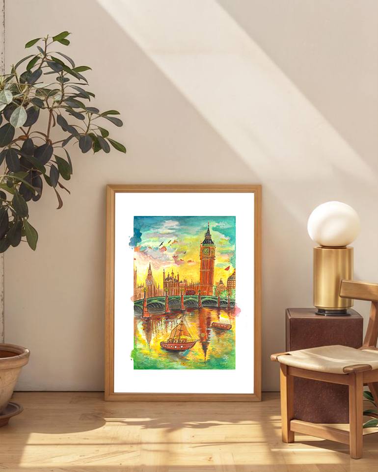 Original Color Field Painting Cities Painting by Dionel Parra