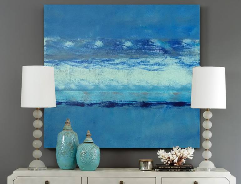 Original Abstract Expressionism Beach Painting by Linnea Heide