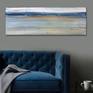 Dreamy, ethereal and atmospheric. Metallic gold captures and plays with the light. As with most of my work, can be displayed from any direction.

12" x 36" x .675" acrylic on gallery-stretched canvas w/staples in the back; sides are painted, so there's no need to frame the artwork.